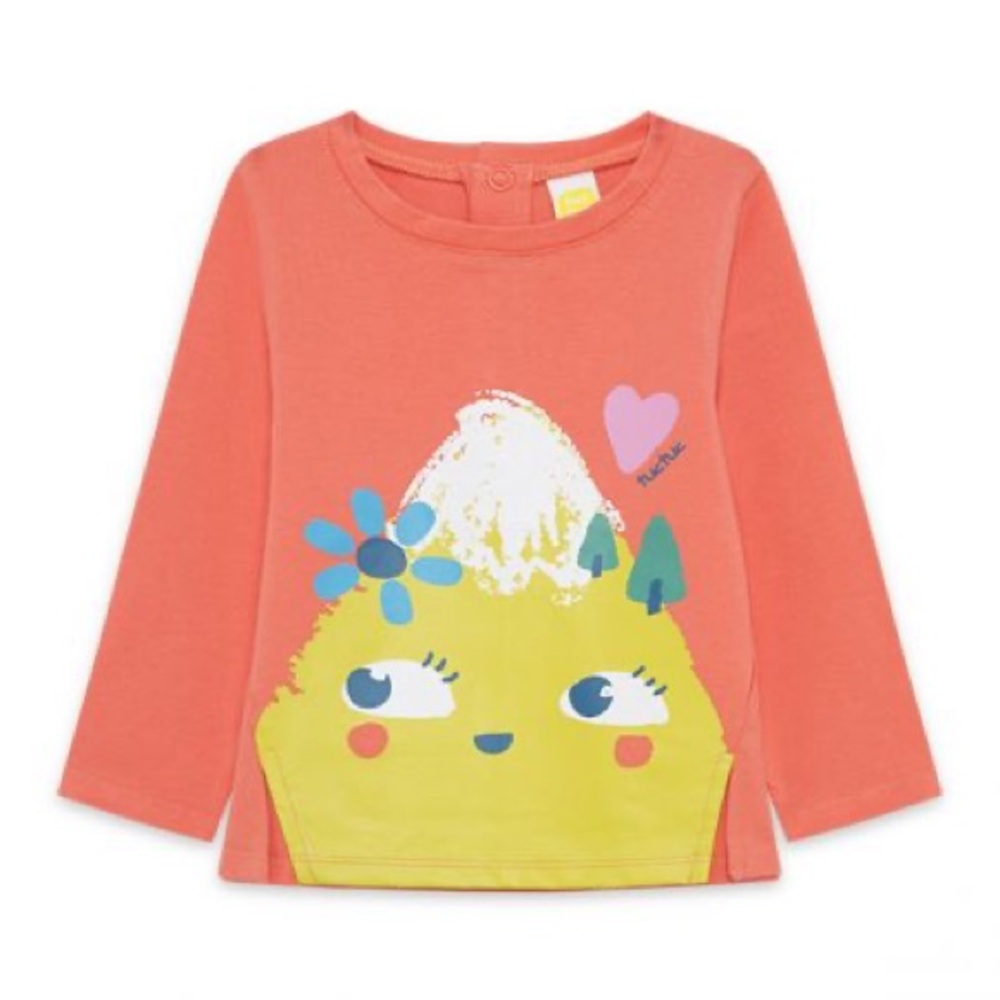Playful Coral Long Sleeve Kids Tee